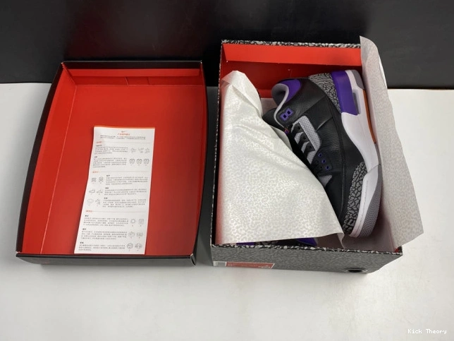 Kicked Out Shoe Store Court Purple Retro Jordan 050 3 Air CT8532 Black 0820
